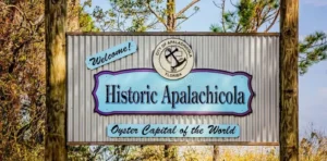 Image of the welcome to Apalachicola, Florida sign