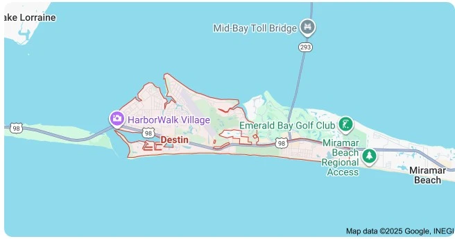 Map of Destin, Florida