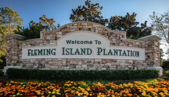 Image of the welcome to Fleming Island, Florida sign.