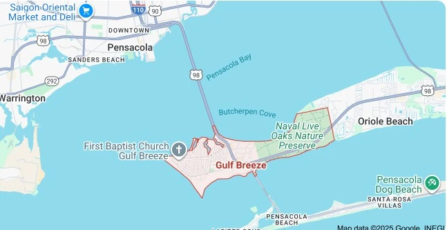 Gulf Breeze, Florida map