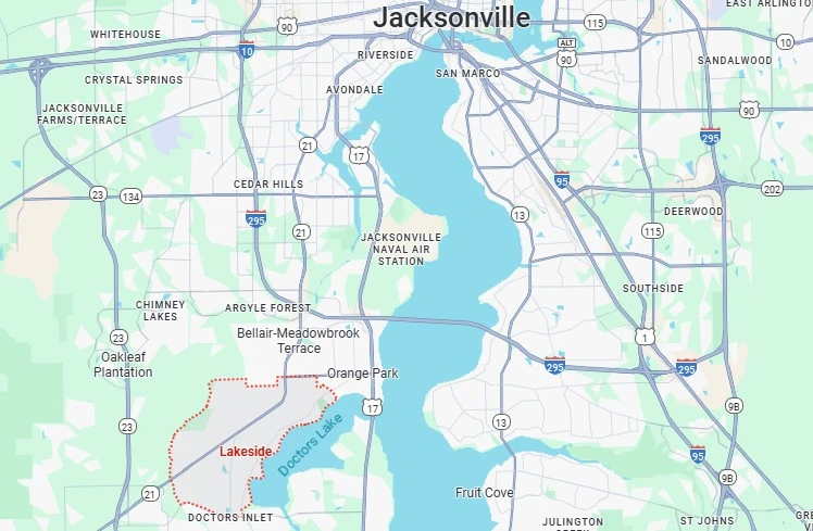 Map of Lakeside, Florida