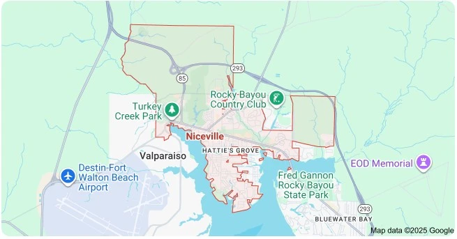 Map of Niceville, Florida