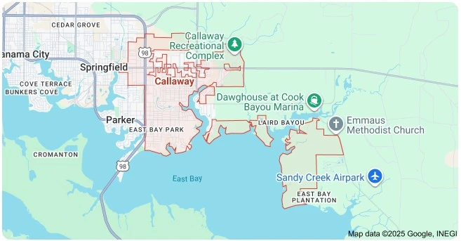 Map of Callaway, Florida