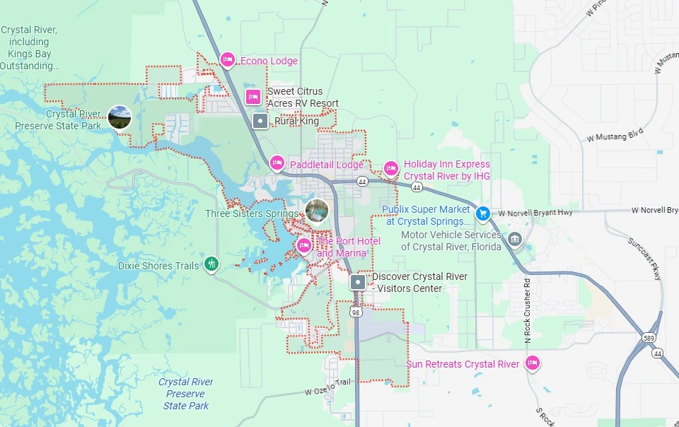 Map of Crystal River, Florida