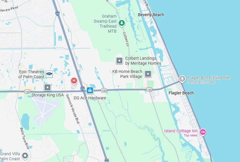Map of Flagler Beach, Florida