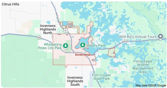 Map of Inverness, Florida
