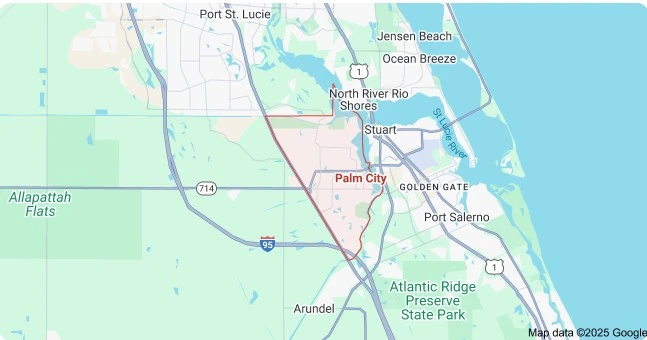 Map of Palm City, Florida