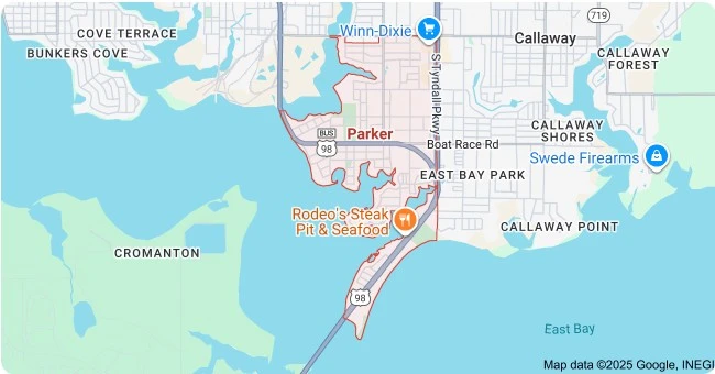 Map of Parker, Florida