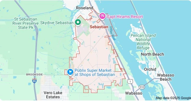 Map of Sebastian, Florida