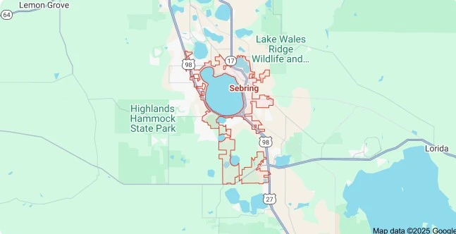 Map of Sebring, Florida