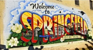 Image of a mural serving as the welcome sign for Springfield, Florida