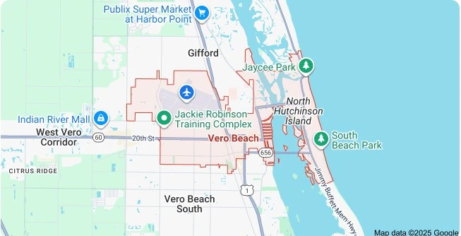 Map of Vero Beach, Florida