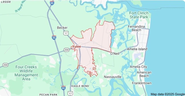 Map of Yulee, Florida