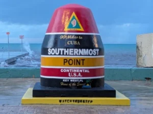Southernmost Point buoy Key West Florida, continental USA southernmost city and tropical paradise