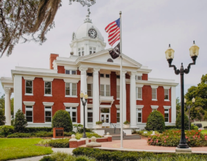 Historic Pasco County courthouse square Dade City Florida county seat traditional working-class rural retirement 1,500 seniors